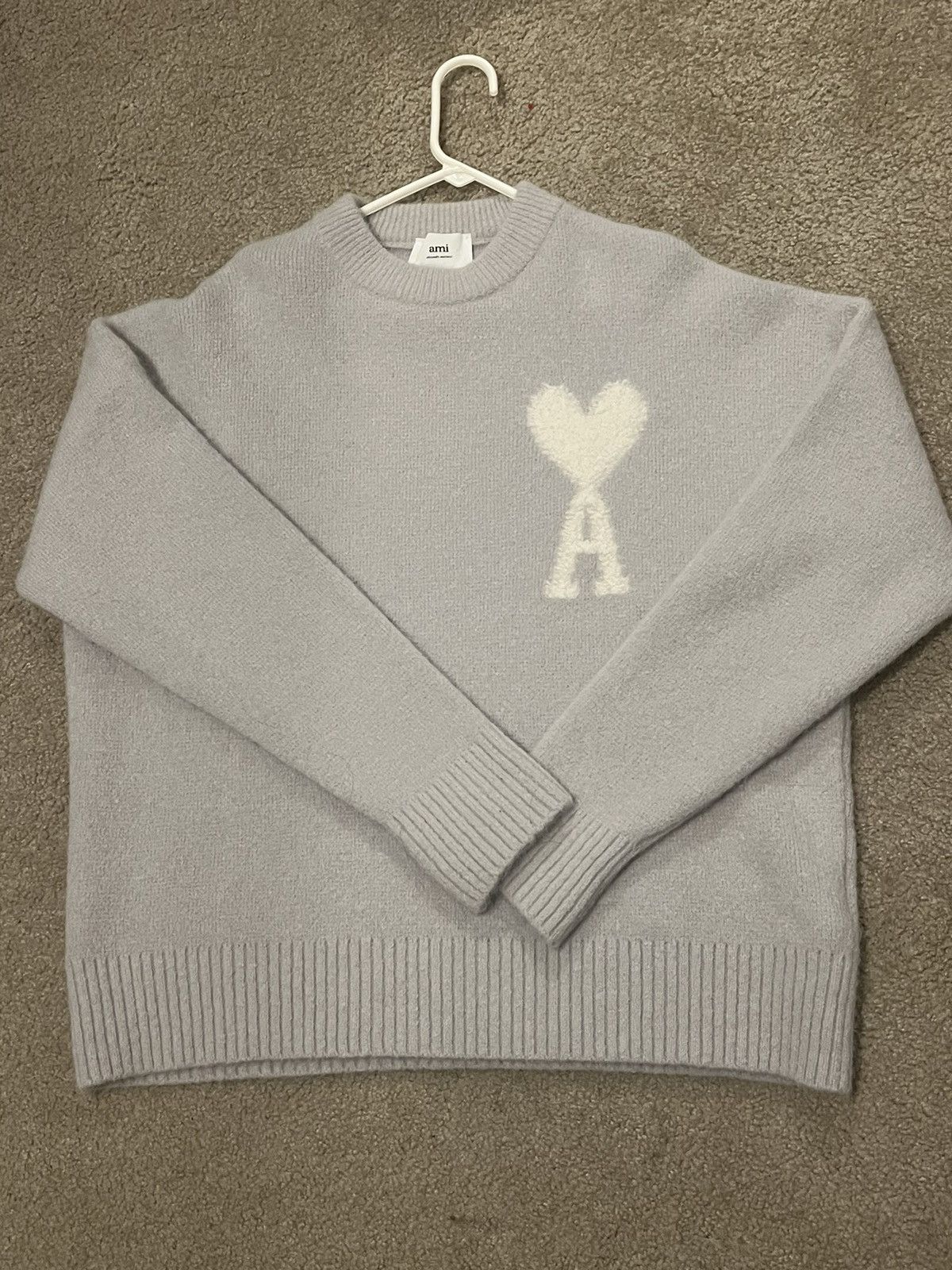 image of Gray Ami De Cœur Sweater in Grey, Men's (Size Large)