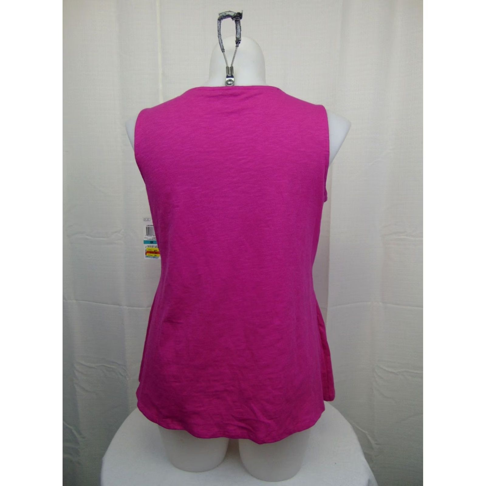 Charter Club Charter Club Blouse Sleeveless Crochet-Yoke Top 0X Plus Pink Cotton Womens Size XL / US 12-14 / IT 48-50 - 4 Thumbnail