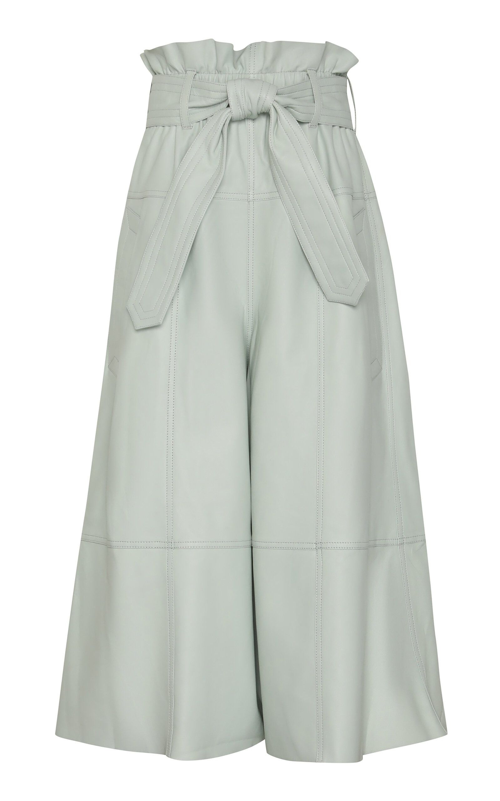 Zimmermann oc11z0525 Cropped Leather Culottes Pant in Mint Size 26" / US 2 / IT 38 - 1 Thumbnail
