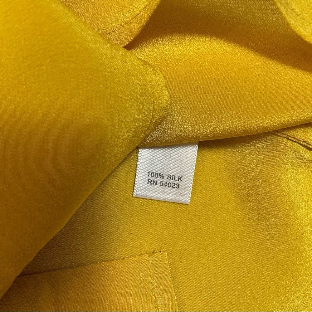 Banana Republic Banana Republic 100% Silk Yellow Long Sleeve Blouse Size 6 Size M / US 6-8 / IT 42-44 - 7 Thumbnail