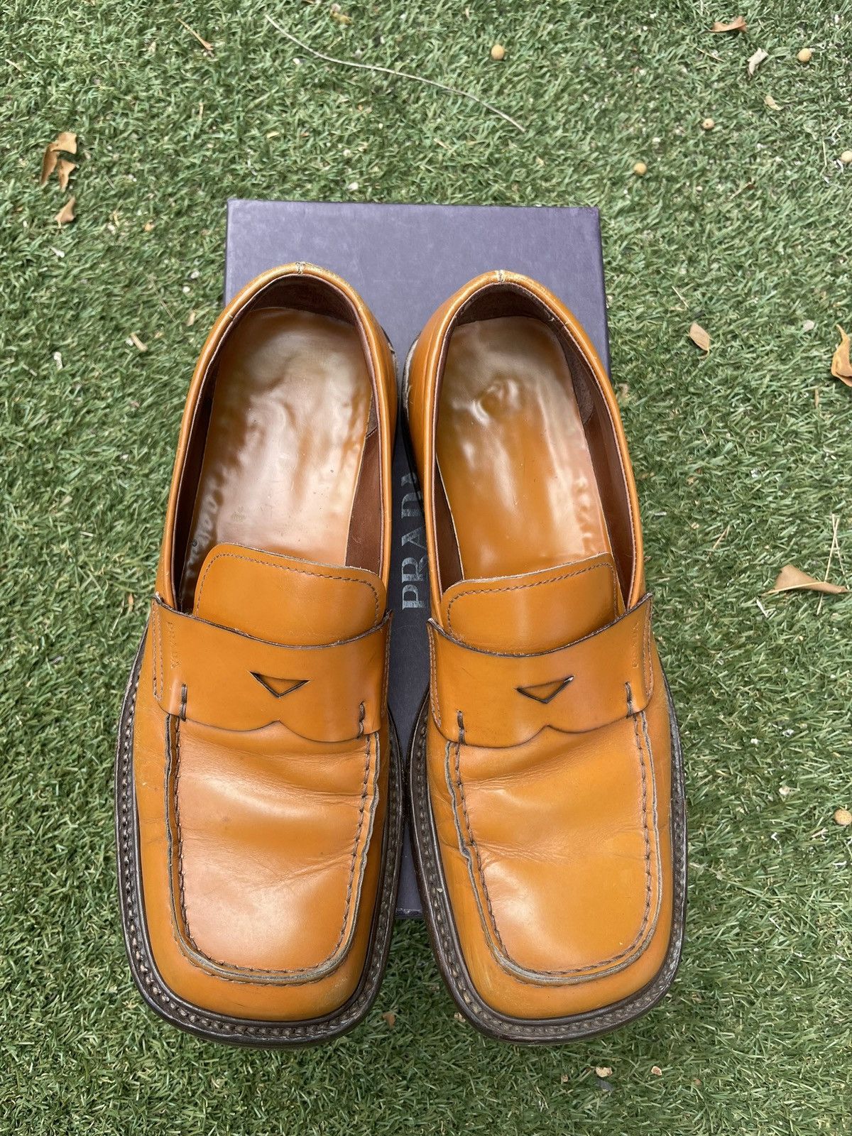Prada Square Toe Loafers | Grailed