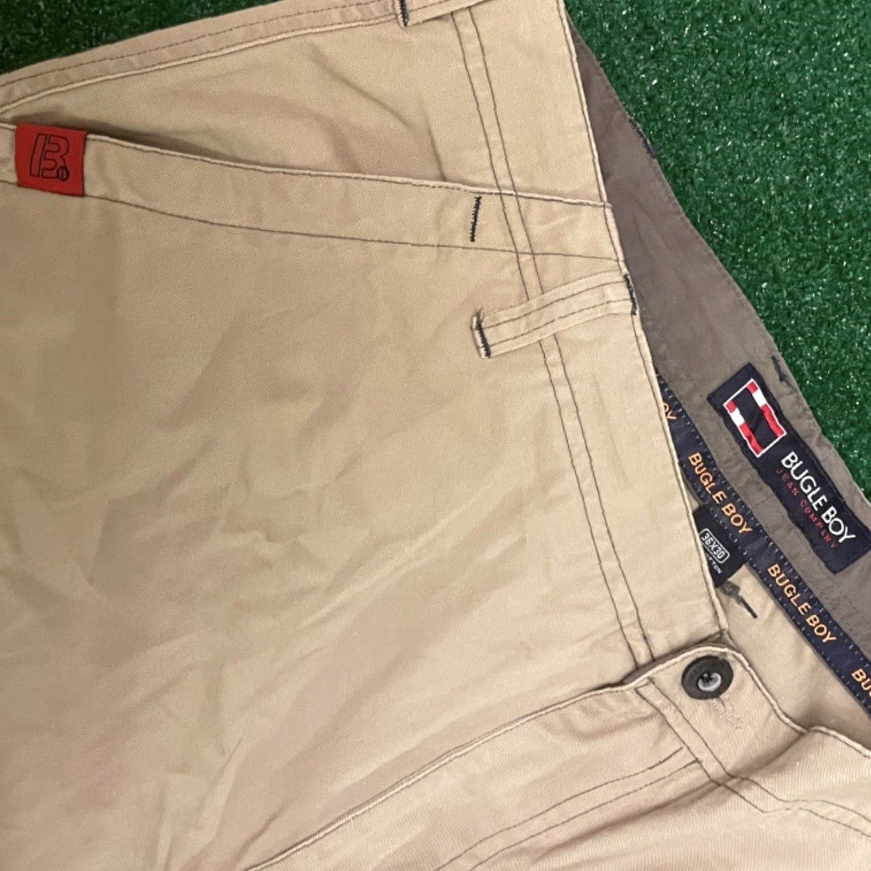 Bugle Boy VINTAGE Bugle Boy Jeans Mens Size 36 Khaki 90s Y2K Grunge Skater Cyber Raver Cargos Baggy Wide-Leg JNCO Size US 36 / EU 52 - 4 Thumbnail