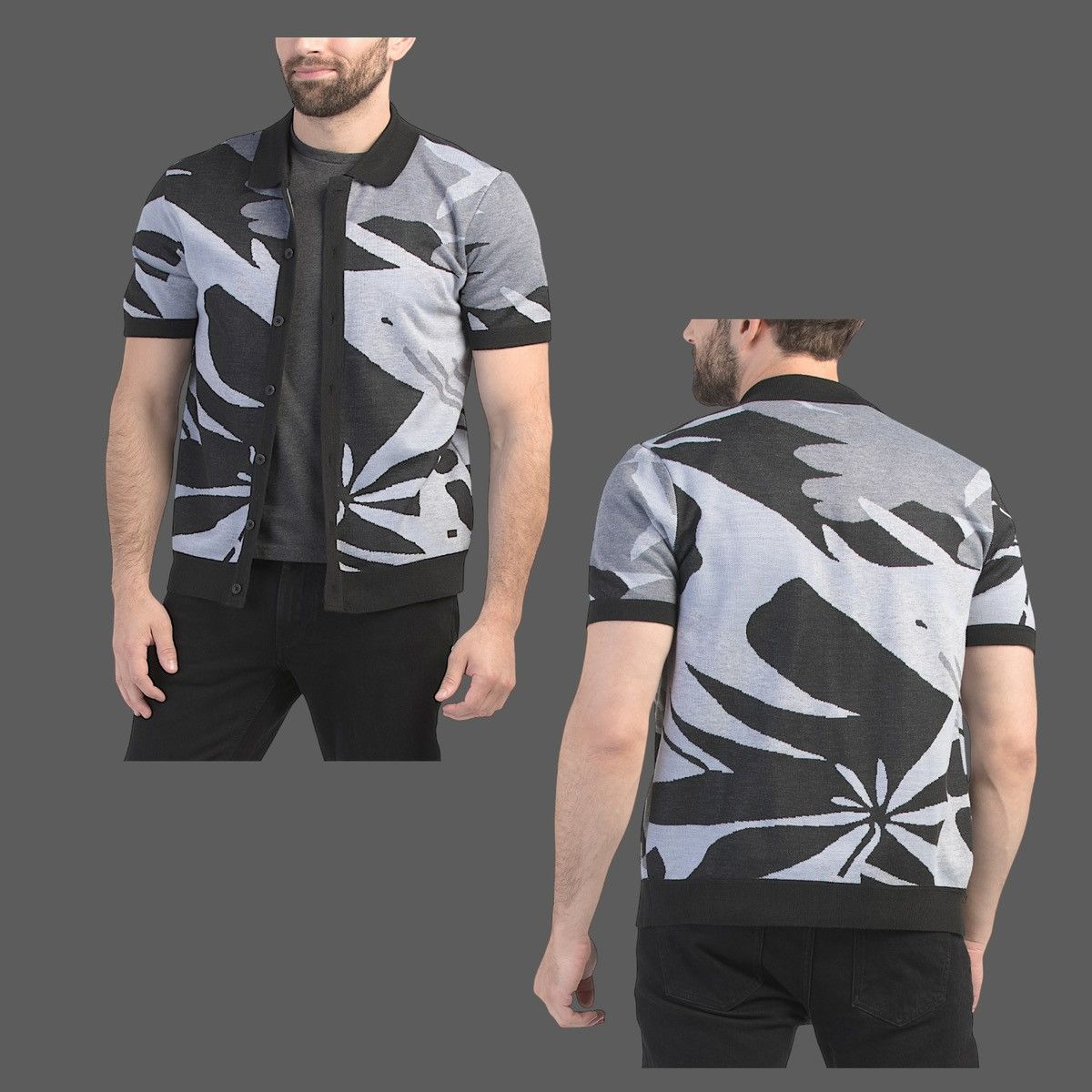 Buffalo David Bitton Buffalo Wyneson Men’s Abstract Black Grey Sweater Sz L Size US L / EU 52-54 / 3 - 7 Thumbnail