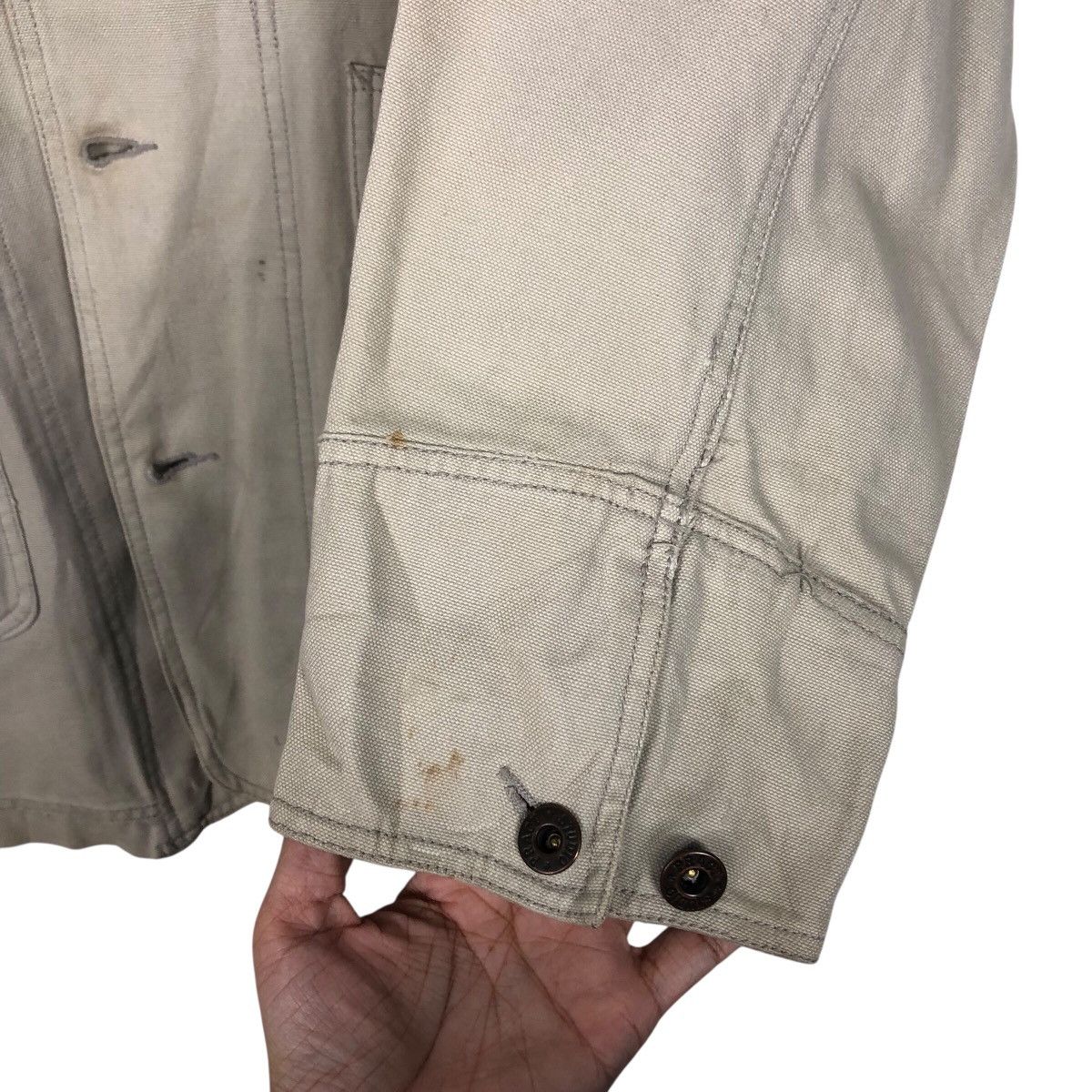 Japanese Brand Pract Studio Heavyweight Canvas Shop Jacket — Boxy Fit Size US L / EU 52-54 / 3 - 16 Thumbnail