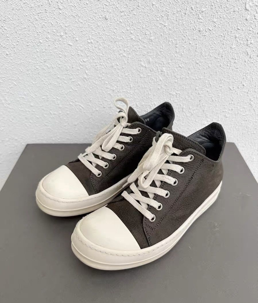 Rick Owens Rick Owens Low Elephant Grey Pebbled Leather Size US 6 / IT 36 - 2 Thumbnail
