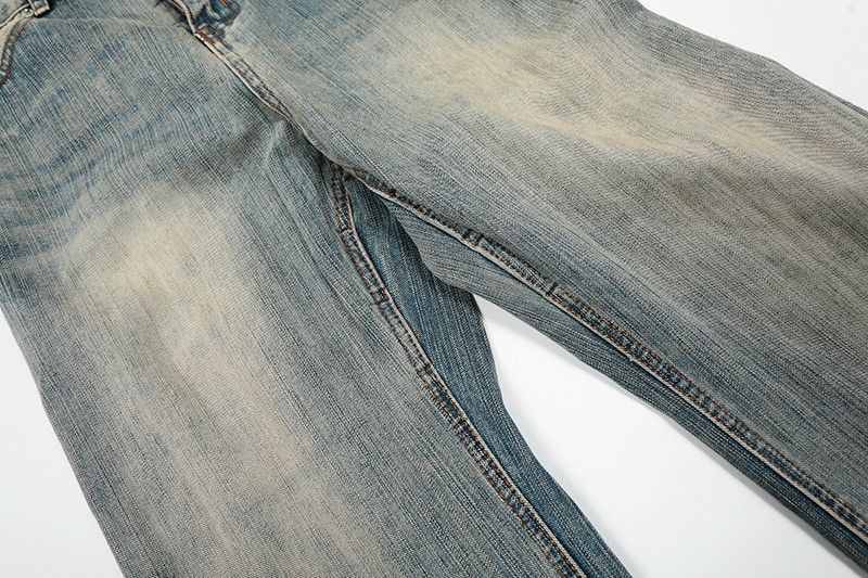 Vintage Vintage Washed Distressed Curved-Leg Jeans Size US 32 / EU 48 - 4 Thumbnail