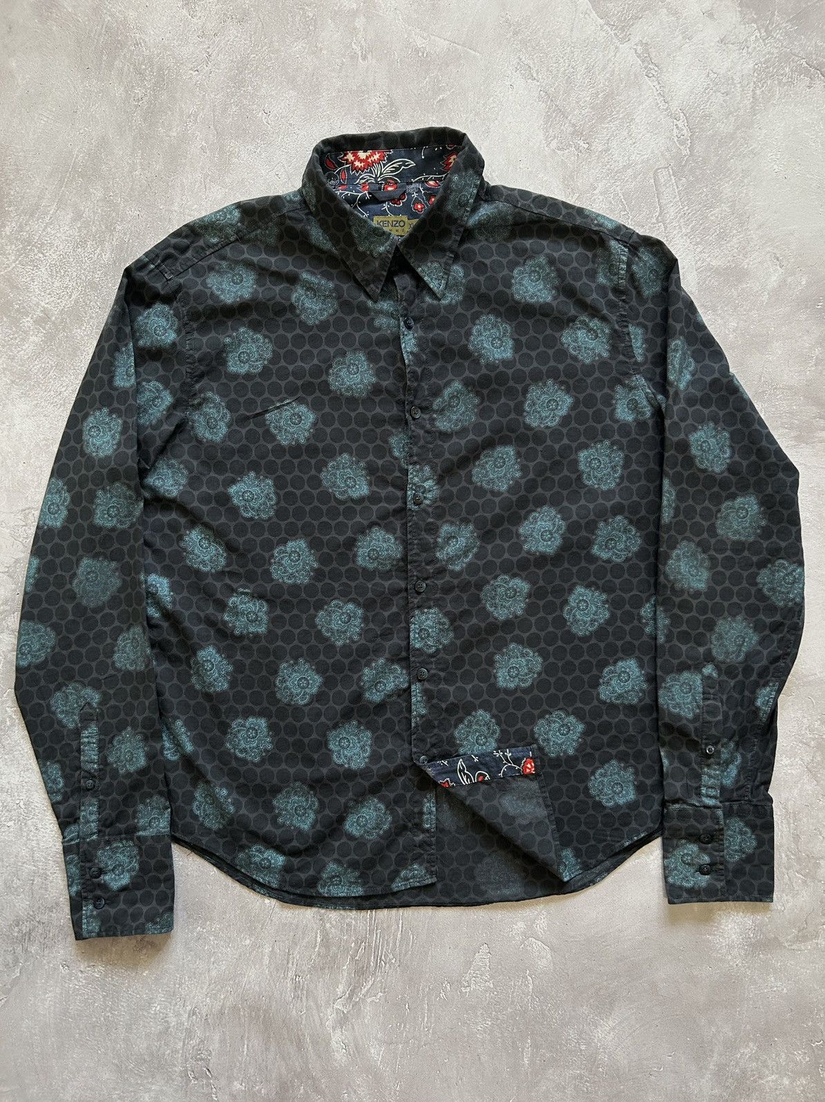 Designer × Kenzo KENZO Homme All over Flowers Print Shirt Size XL Size US XL / EU 56 / 4 - 1 Thumbnail