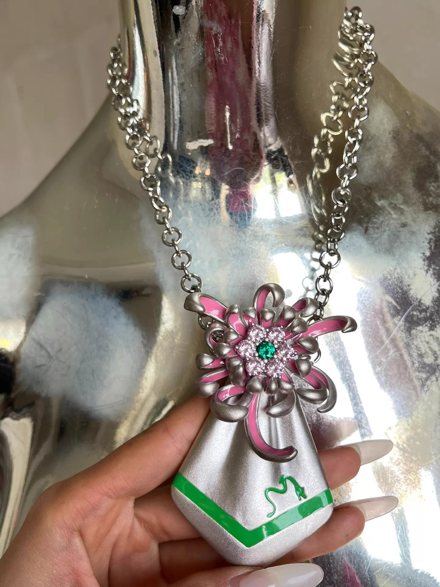 Other GRANDPA MUDAN 3D Flower Gem Tie Necklace NEW Size ONE SIZE - 3 Thumbnail
