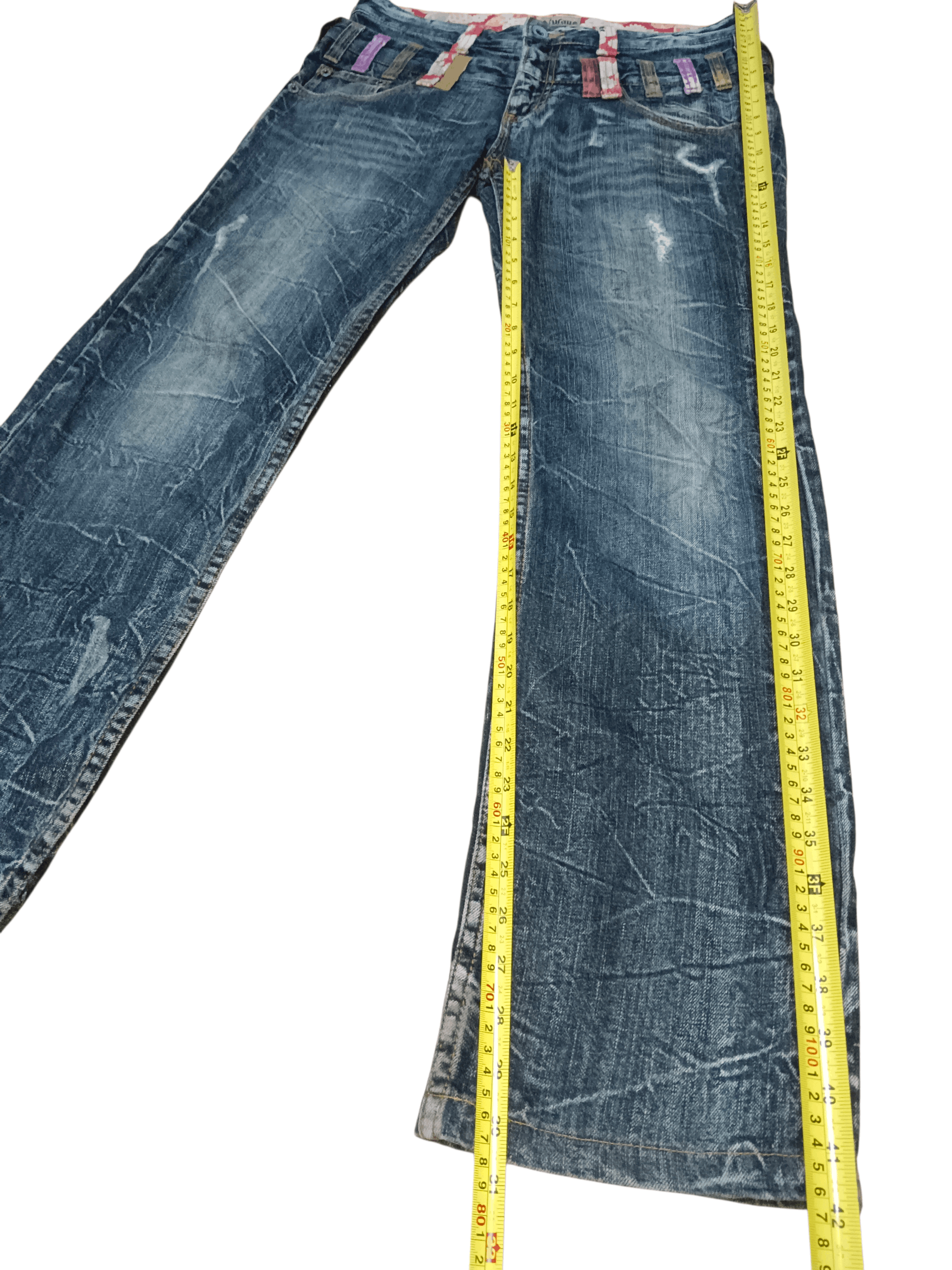 Karakuri Tamashii Nylaus Karakuri Style Double Waist Distressed Denim Size US 32 / EU 48 - 15 Thumbnail