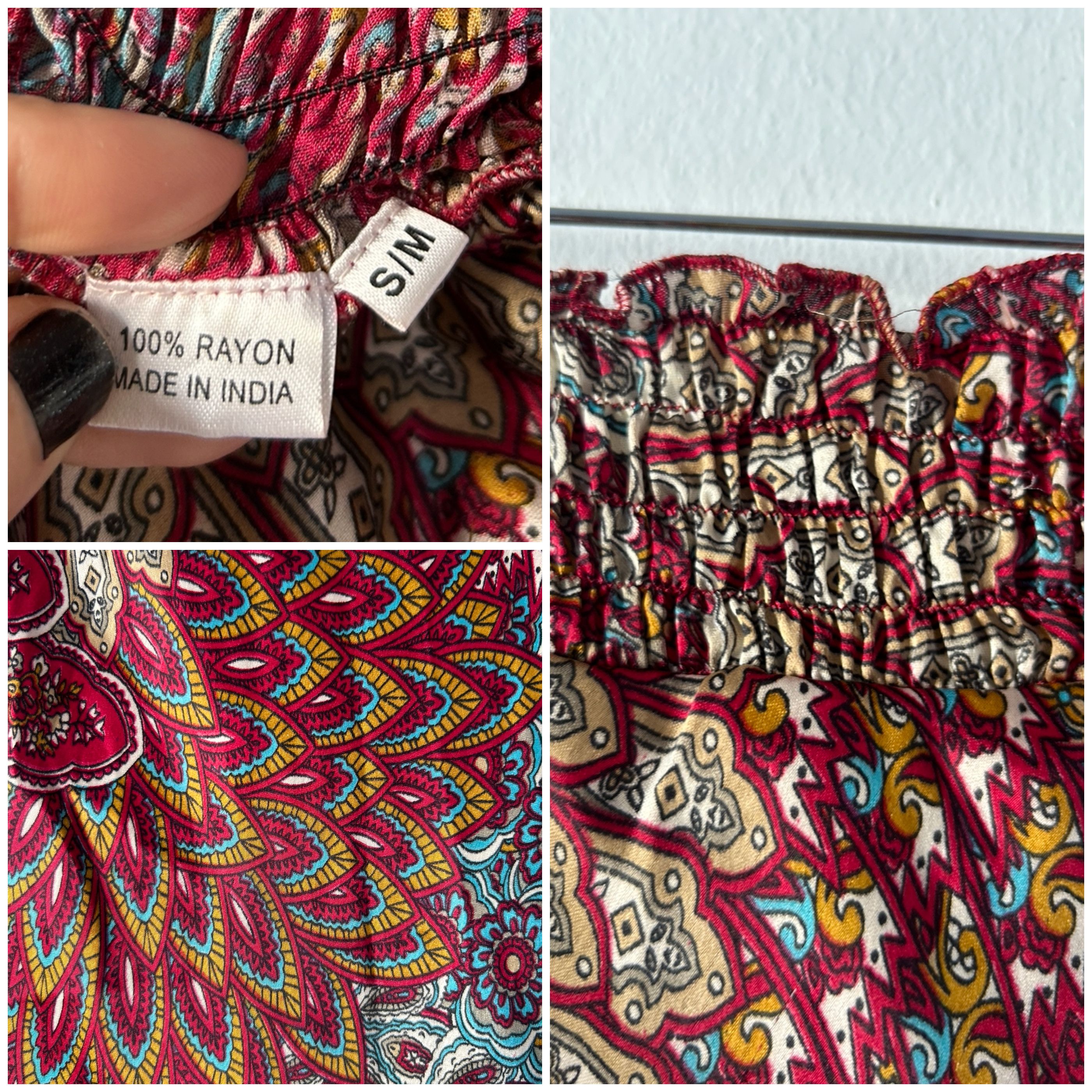 Vintage Vintage y2k satin strapless paisley ruffle ruched dress Size S / US 4 / IT 40 - 8 Thumbnail