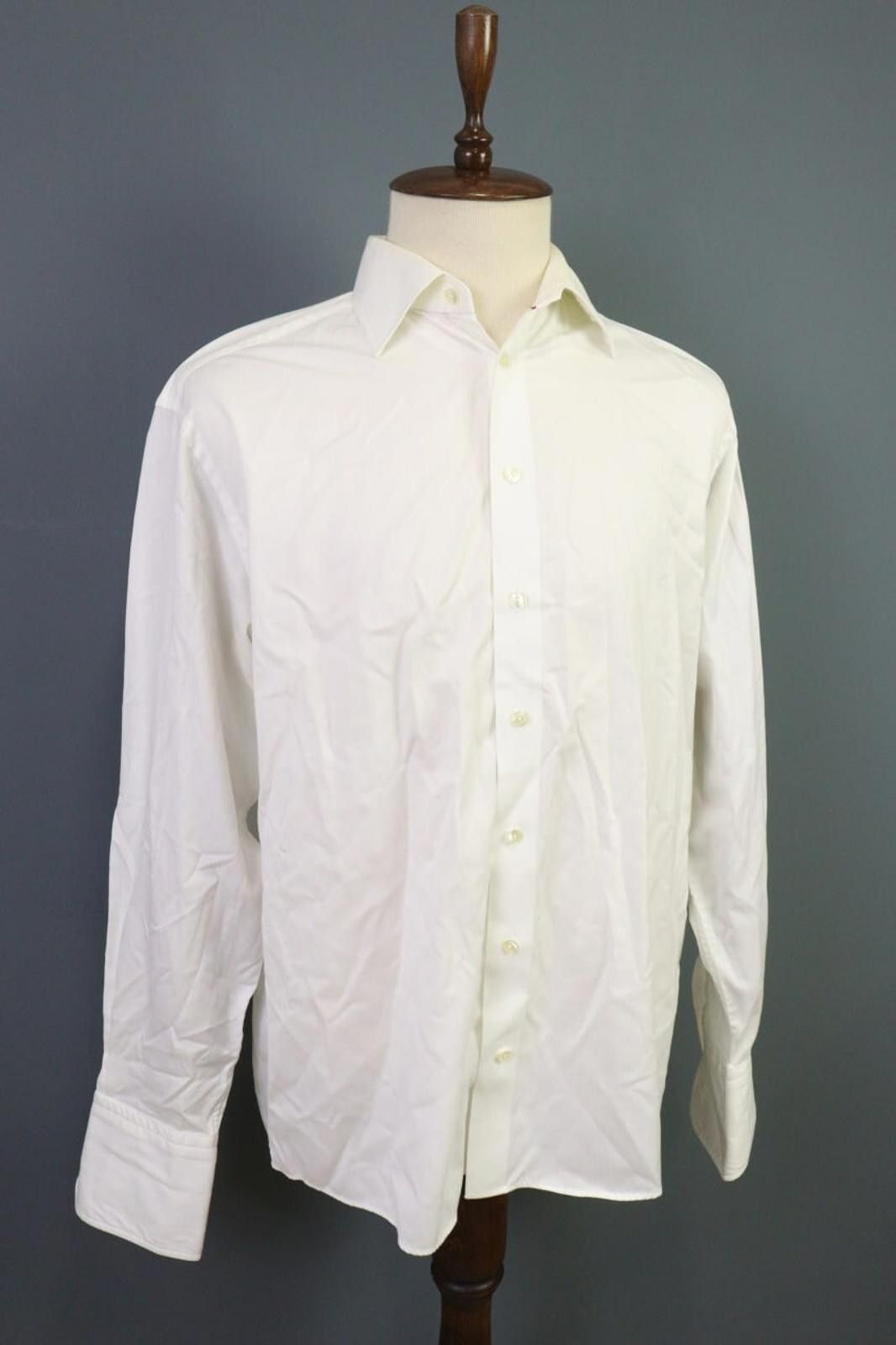 Eton Eton White Cotton Collared Down Dress Shirt Size 43 Size 38R - 4 Thumbnail