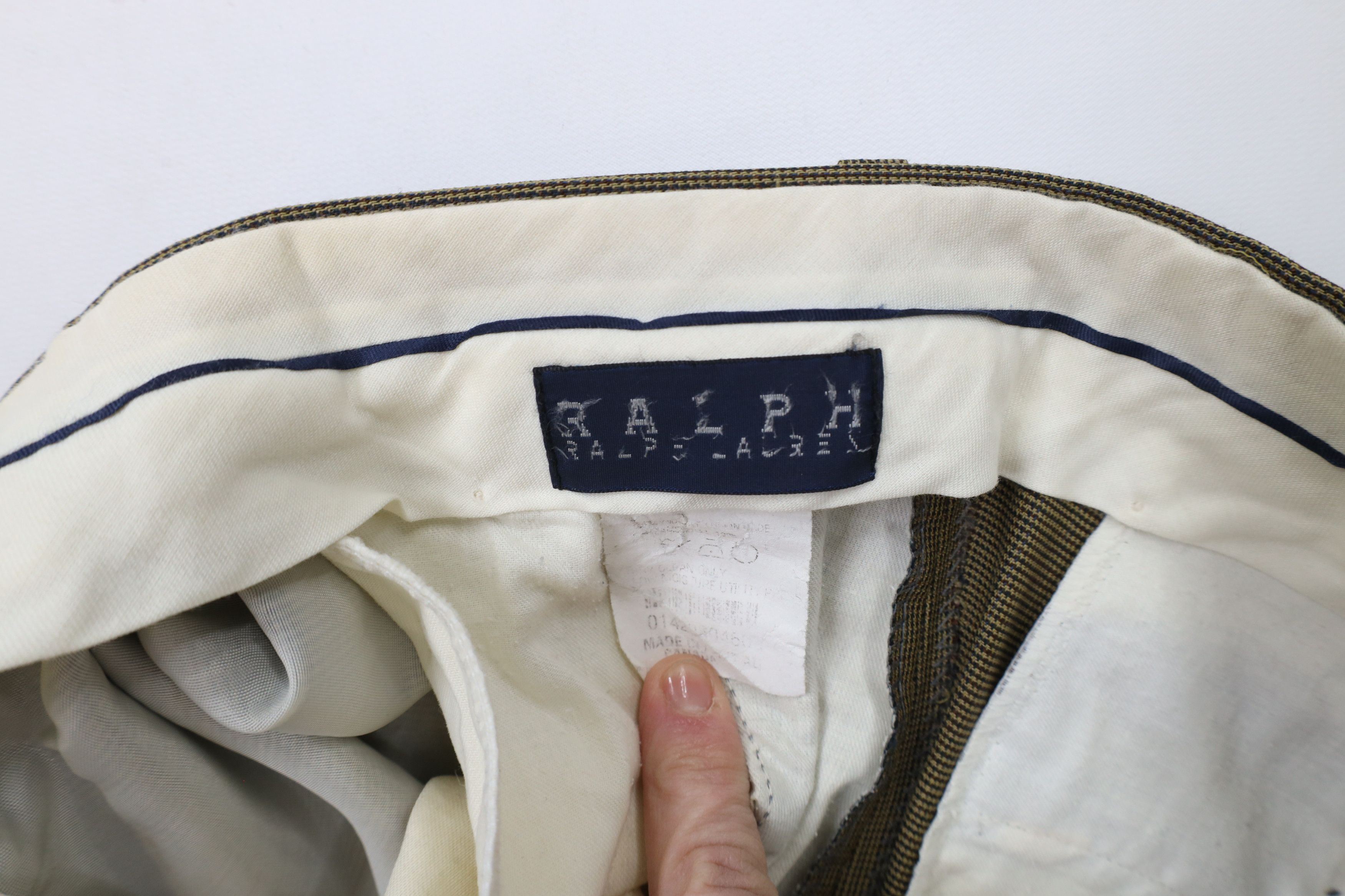 Ralph Lauren × Vintage Vintage 90s Ralph Lauren Pleated Wide Leg Chino Pants Beige Size US 36 / EU 52 - 9 Thumbnail