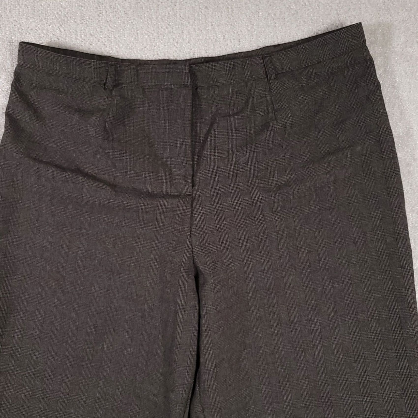 Vintage White Stag Pants Women's 18 Gray Plaid Wide-Leg High Rise Dress Pants Size 40" / US 18 - 3 Thumbnail