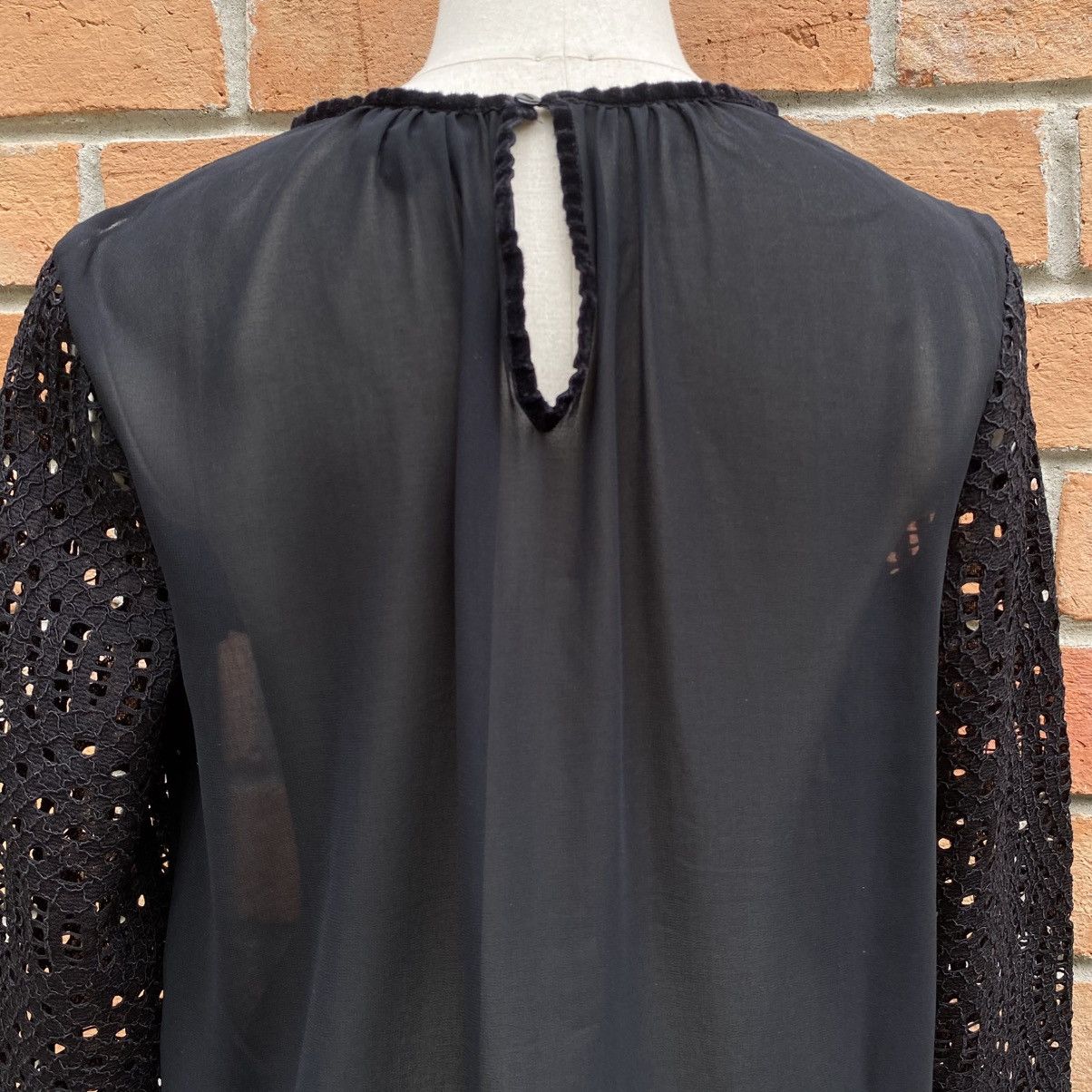 Just Cavalli Just Cavalli Black Chiffon Blouse with Knit Sleeves Size M / US 6-8 / IT 42-44 - 20 Thumbnail