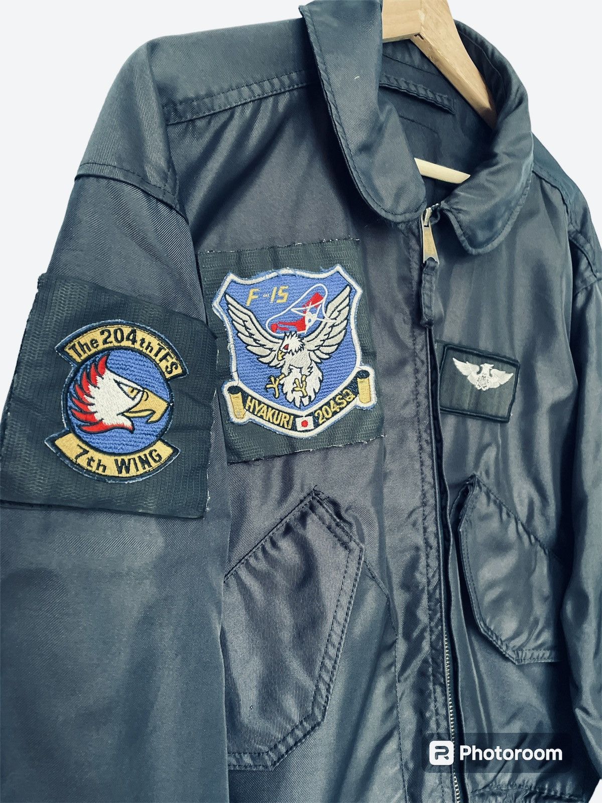 Vintage Vintage 70s Military Flight F-15 Bomber Jacket Size US L / EU 52-54 / 3 - 4 Thumbnail