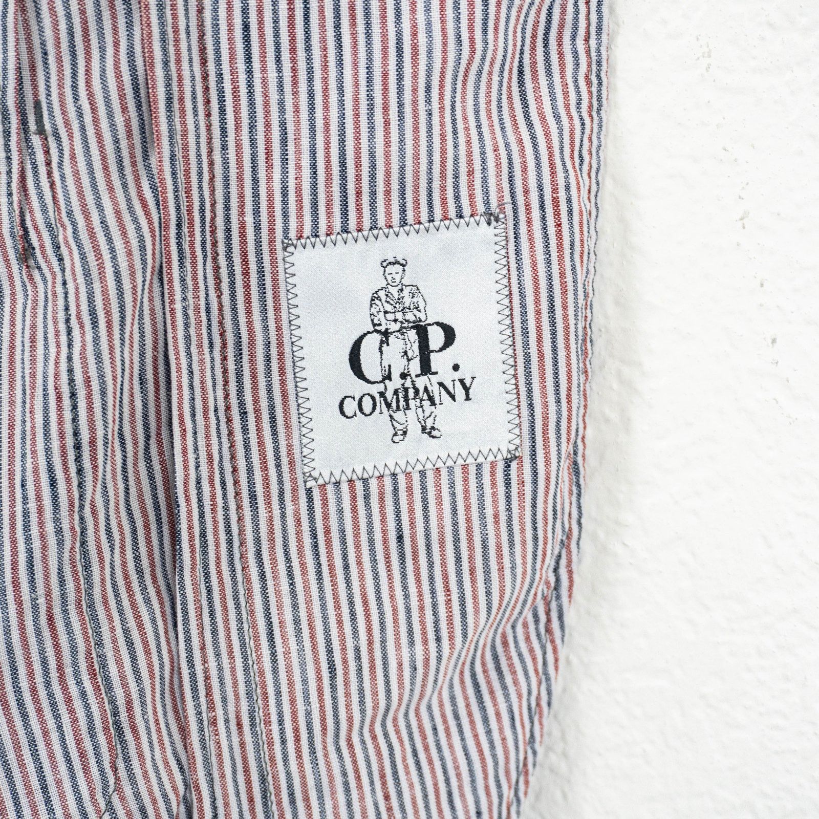 C.P. Company CP COMPANY Linen Unstructured Blazer Jacket Red Blue 50 Size 40L - 3 Thumbnail