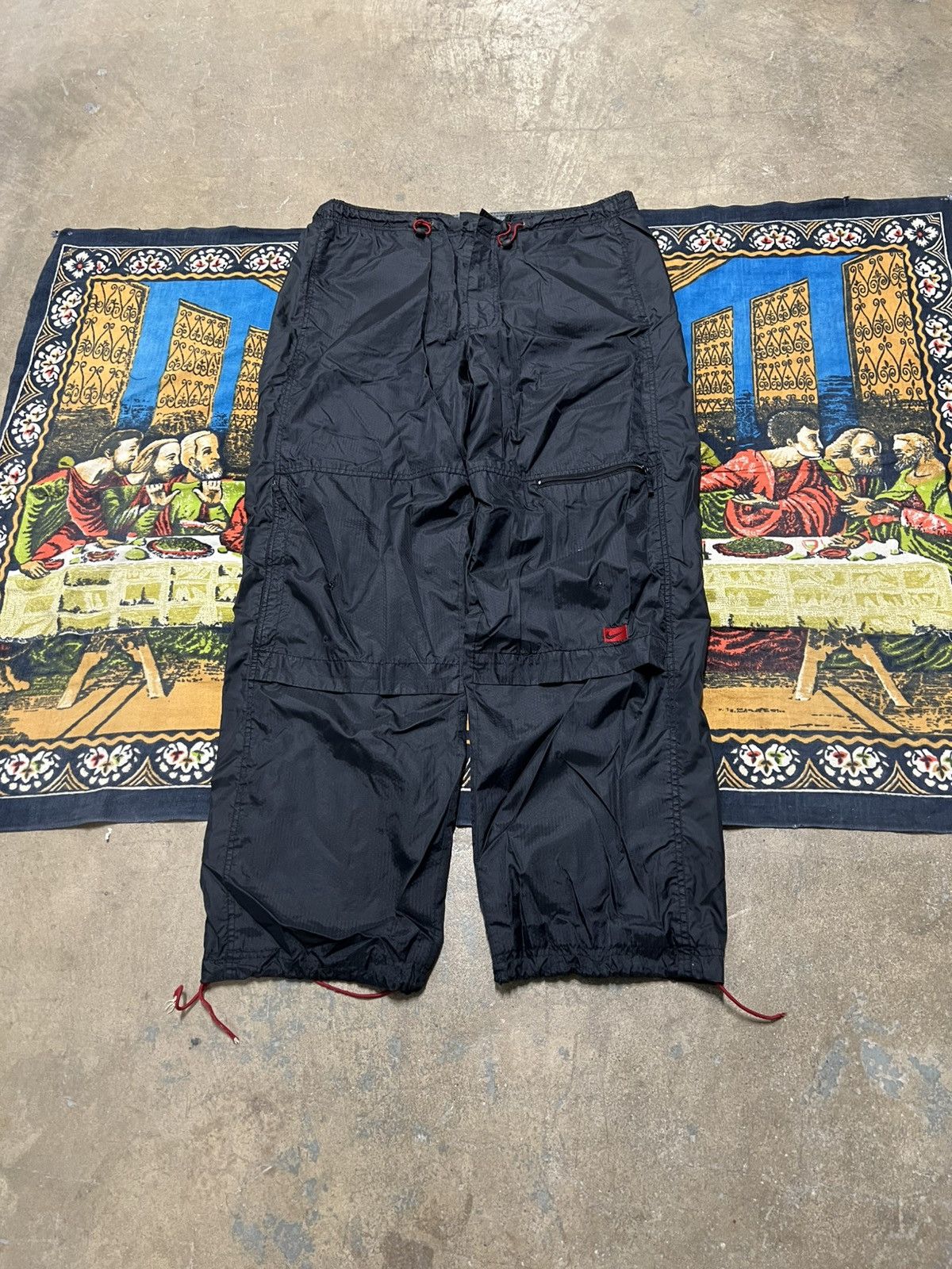 Nike Vintage Black Red Nike track pants Baggy Skater y2k Sports Size US 34 / EU 50 - 3 Thumbnail