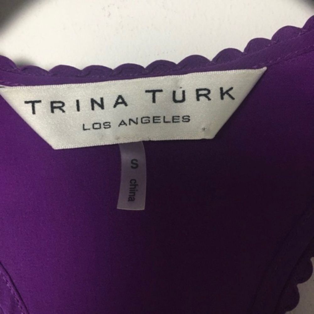 Trina Turk Trina Turk 100% Silk Purple Racerback Tank Top | Size S | Sc Size S / US 4 / IT 40 - 3 Thumbnail