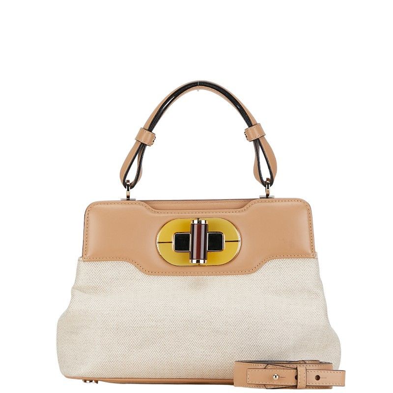 Bvlgari Bvlgari Bvlgari Isabella Rossellini Canvas Leather Handbag 33241 Canvas Handbag 33241 in Very Good Condition Size ONE SIZE - 1 Thumbnail