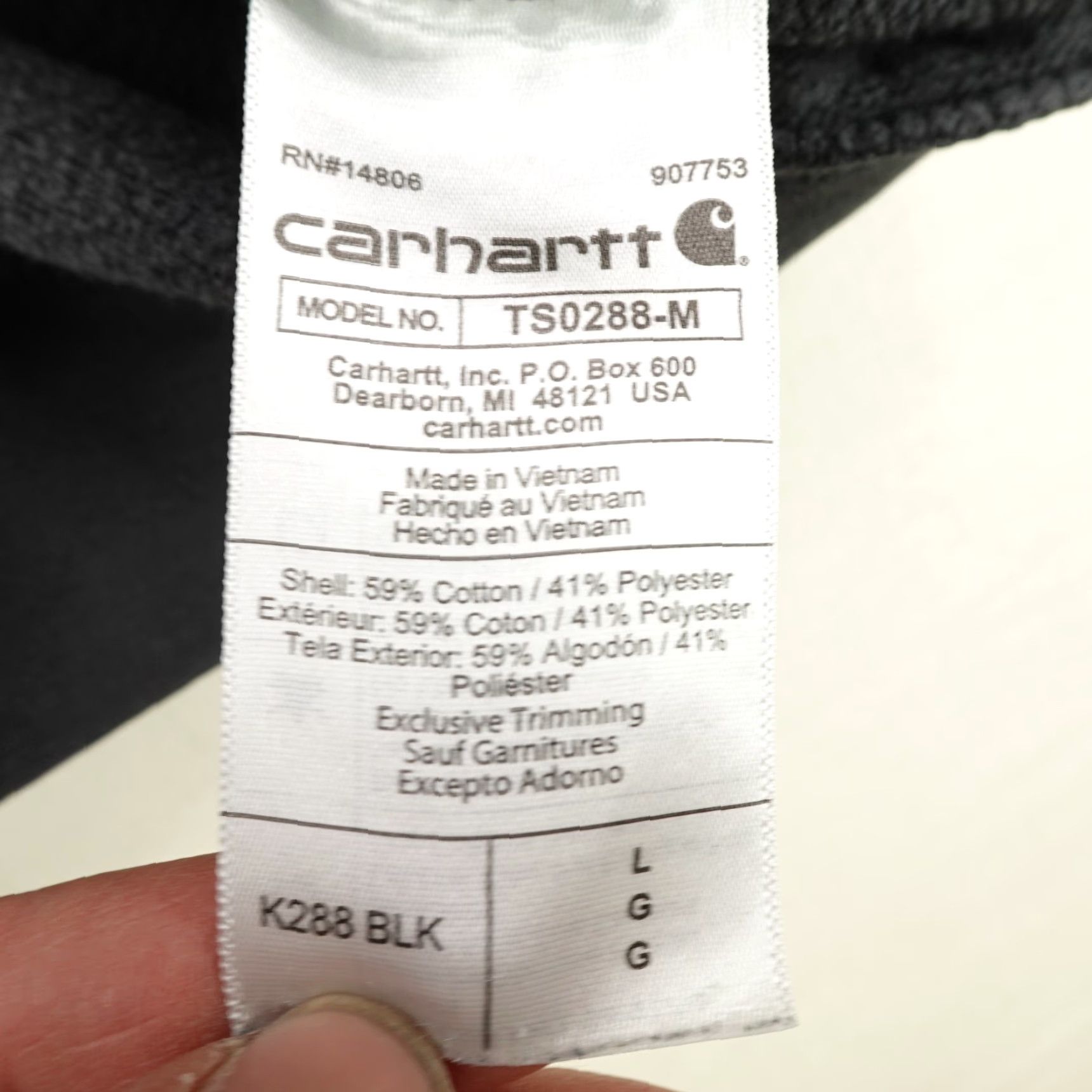 Carhartt Carhartt Hoodie Mens Large Black Loose Fit Midweight Sleeve Sweatshirt Logo Pullover Size US L / EU 52-54 / 3 - 7 Thumbnail