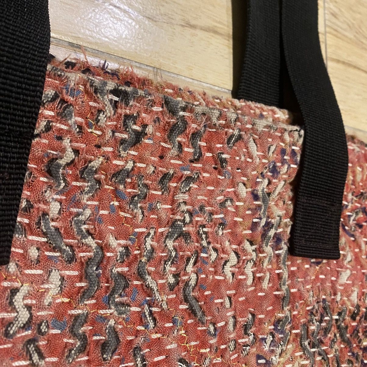 Handmade 1/1 Handstitch Sashiko Boro Natural Distressed Tote Bag Size ONE SIZE - 21 Thumbnail