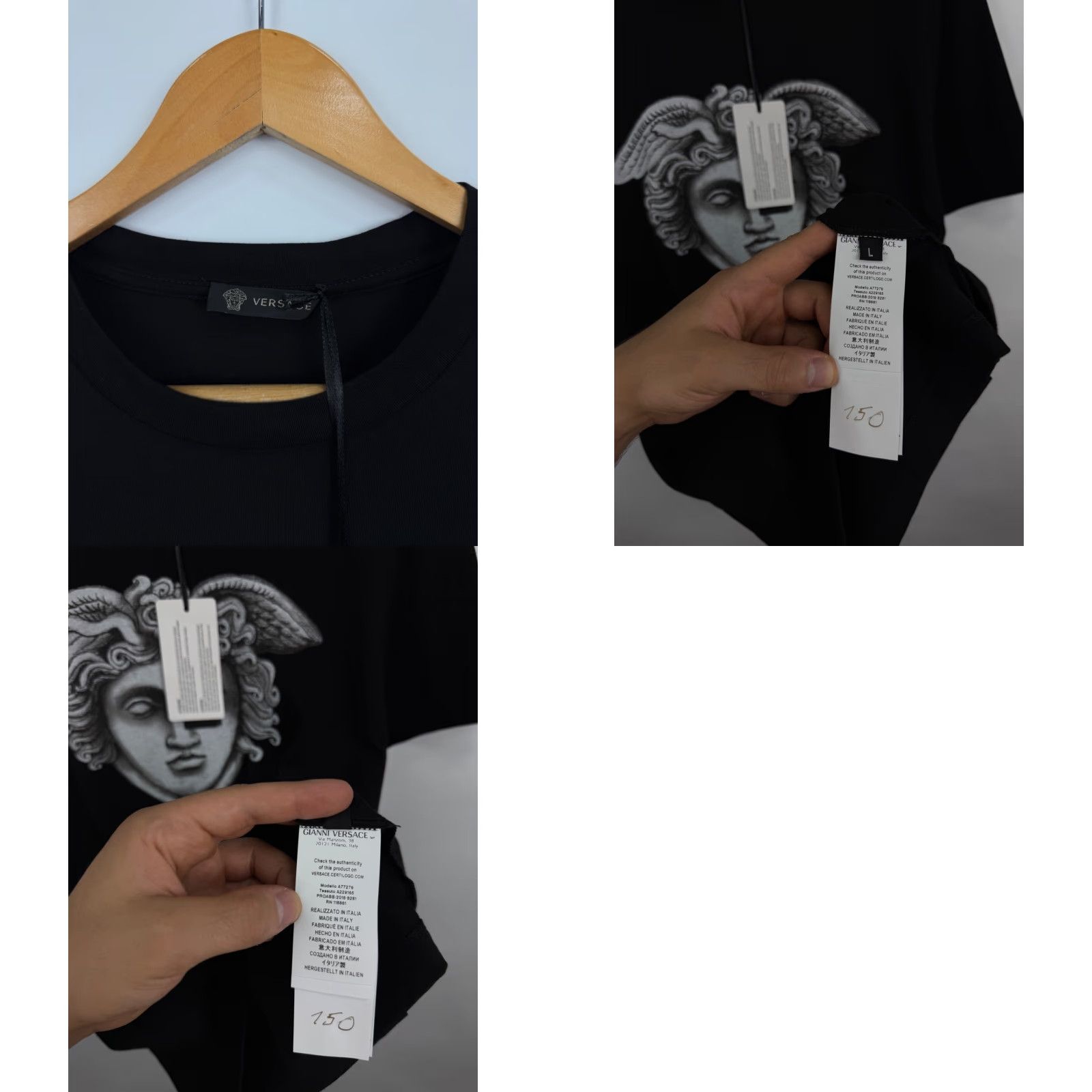 Versace Versace Medusa Portrait T-Shirt Men L Black Size US L / EU 52-54 / 3 - 8 Thumbnail