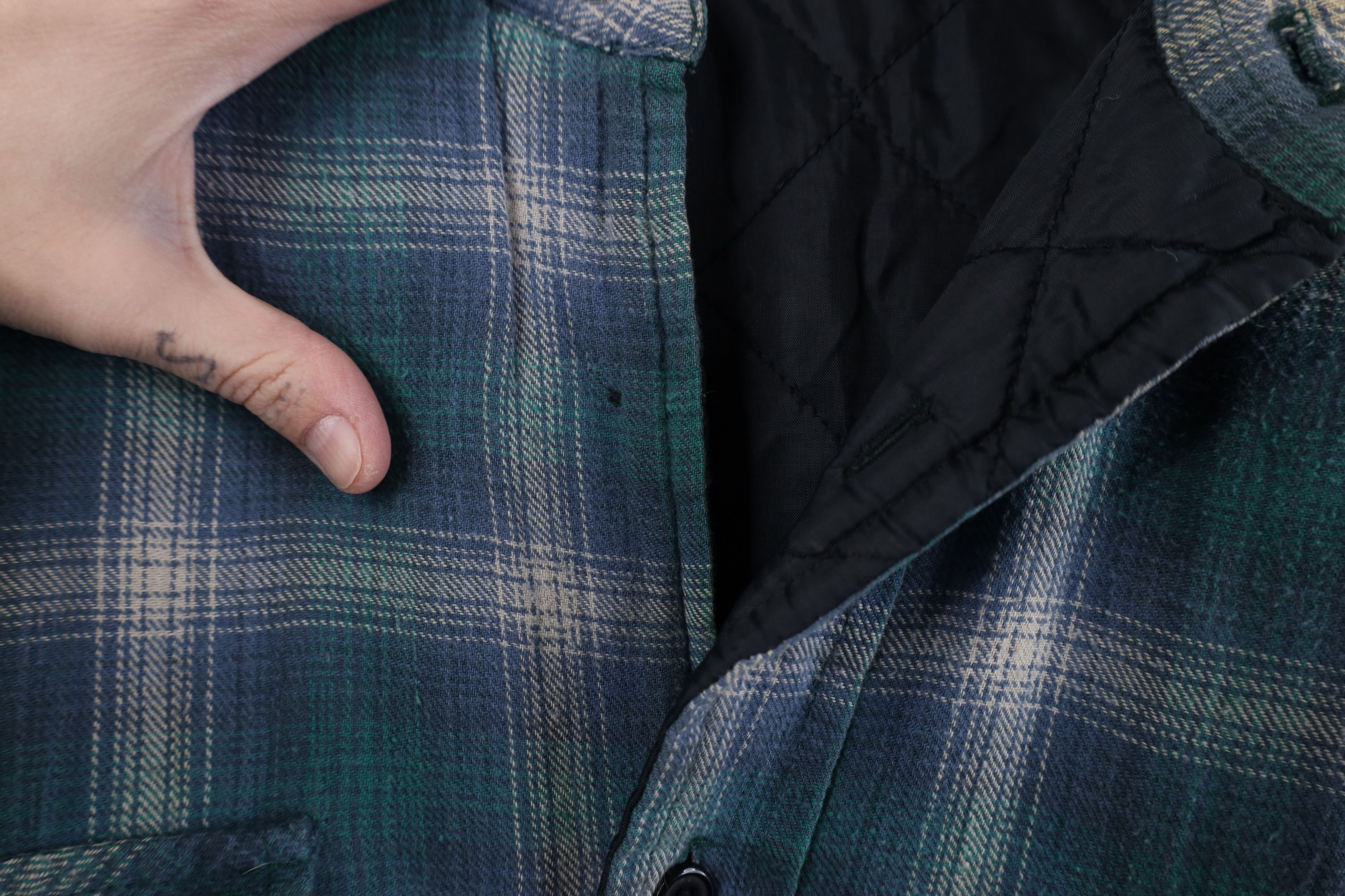 Vintage Vintage 90s Streetwear Quilted Flannel Shirt Jacket Plaid Size US XXL / EU 58 / 5 - 11 Thumbnail