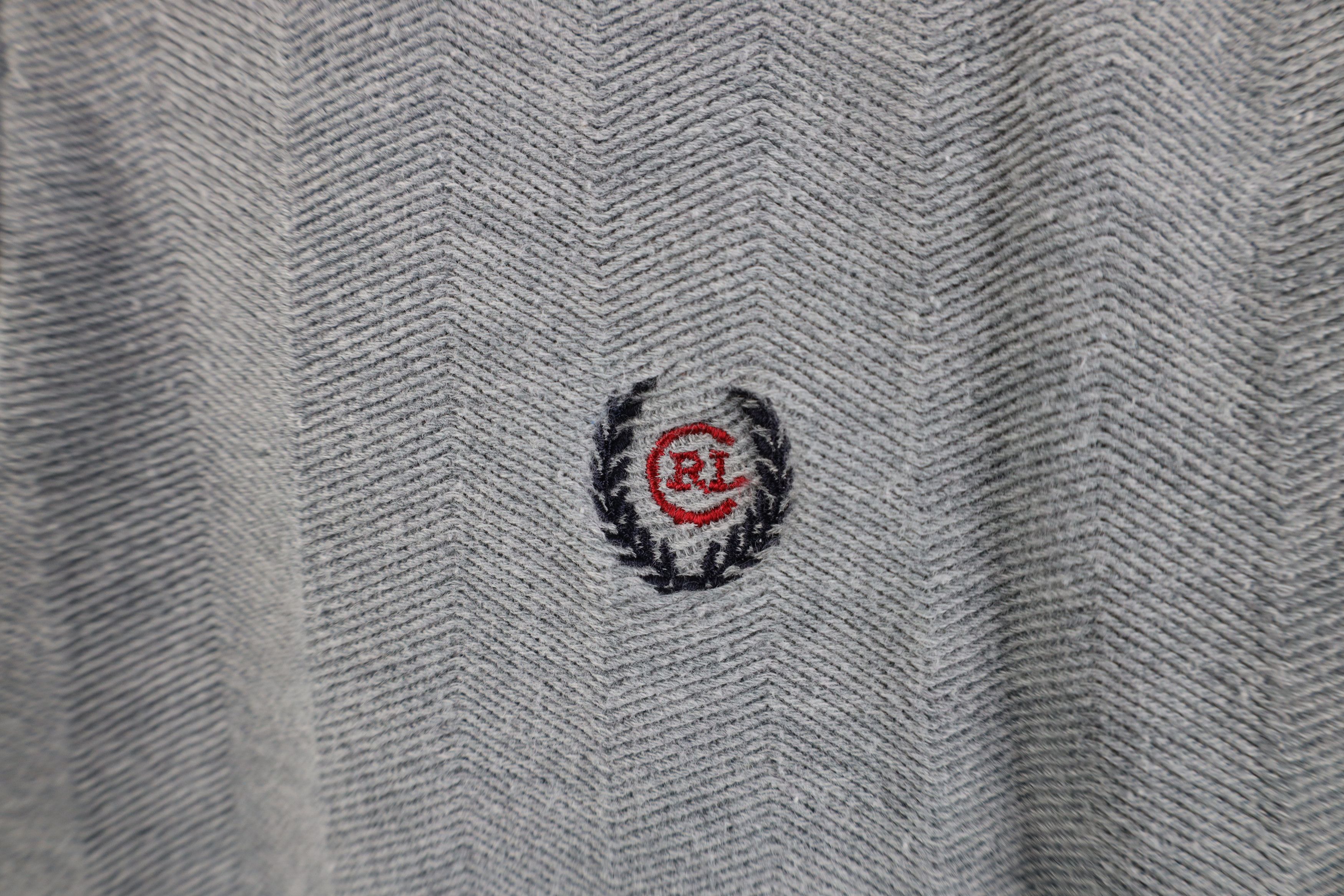 Ralph Lauren Vintage 90s Chaps Ralph Lauren Crest Knit Golf Polo Gray Size US L / EU 52-54 / 3 - 4 Thumbnail