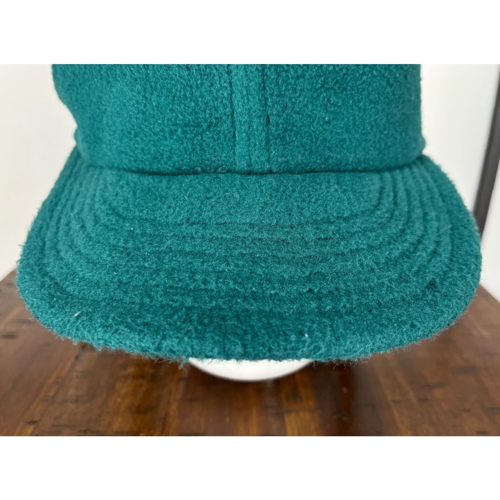 melin VINTAGE Melin Hat Cap Trapper Adult Medium Teal Ear Flap Made In USA Poly C Green 80s Mens Trapper Hat Size ONE SIZE - 2 Thumbnail
