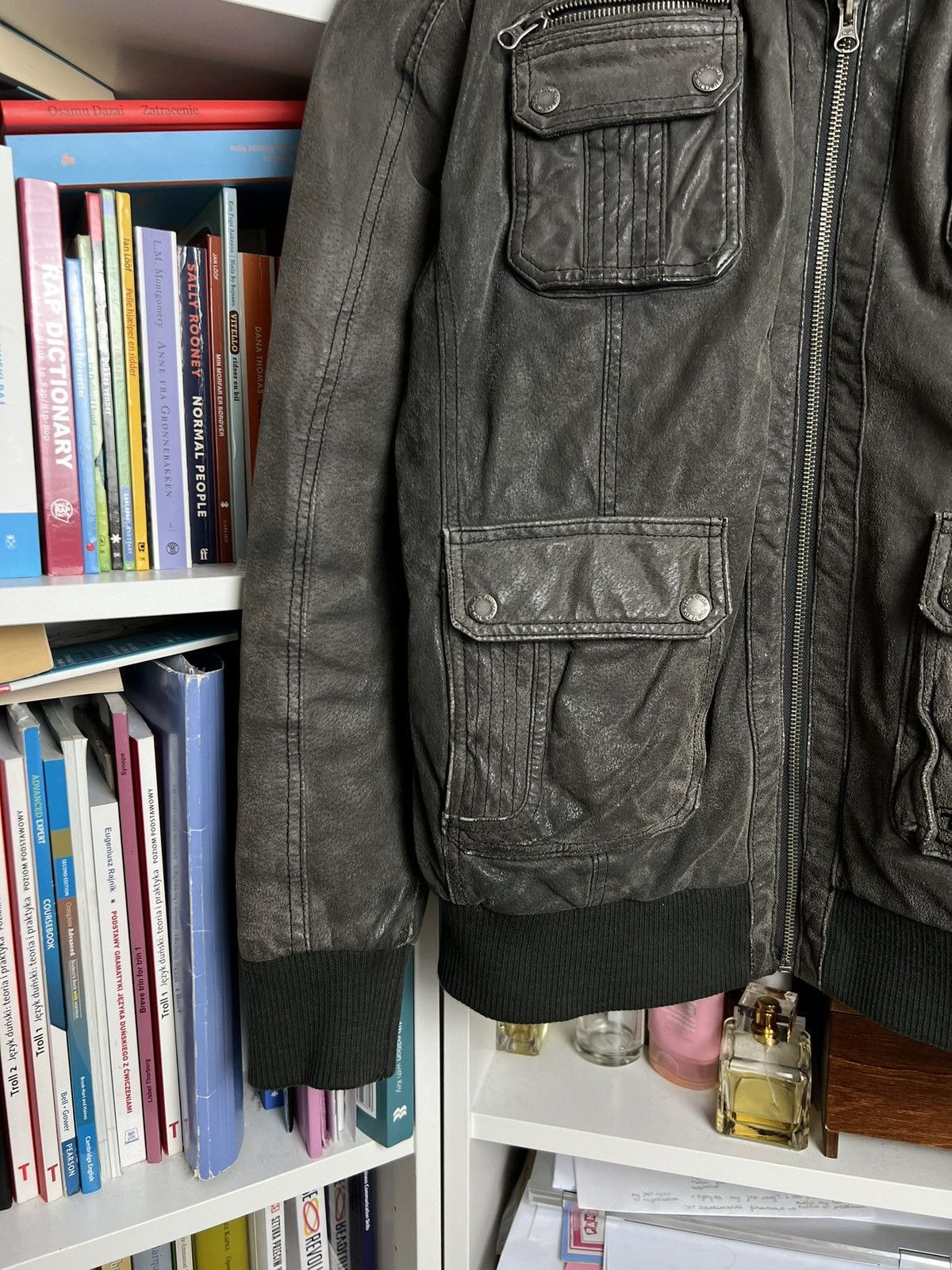 Vintage Vintage y2k avantgarde leather bomber jacket XL archive Size US XL / EU 56 / 4 - 4 Thumbnail