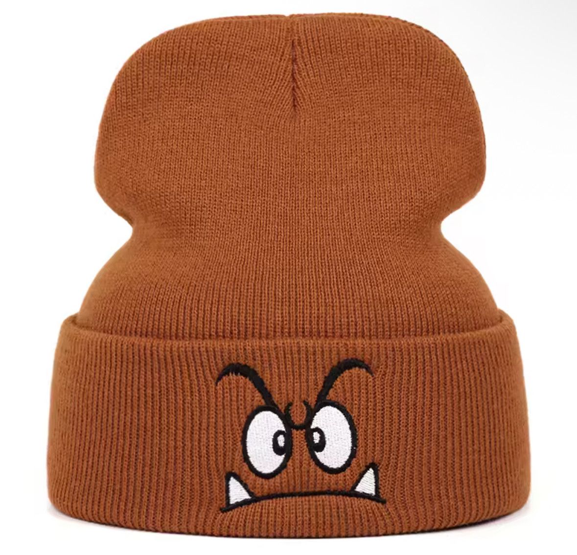 Other Trendy Mario Mushroom Angry Face Knit Beanie Hat Skullies Size ONE SIZE - 2 Thumbnail