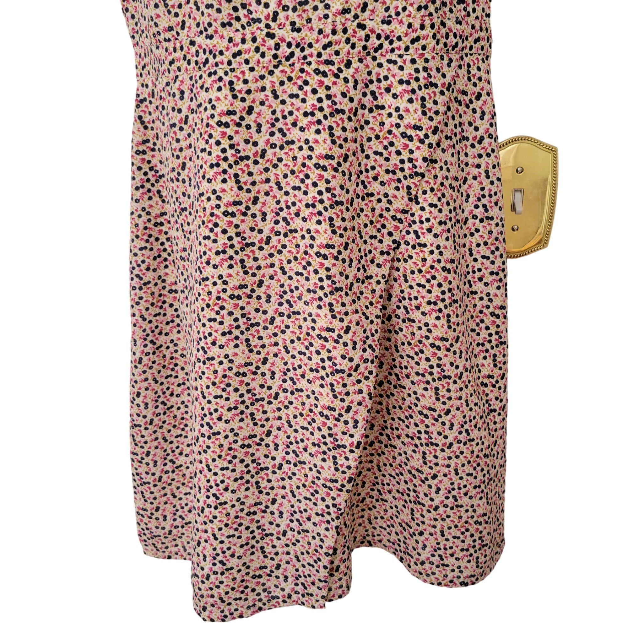 Vintage J Crew Mercantile 6 V Neck Floral Dress J6370 Faux Wrap ELLI Size M / US 6-8 / IT 42-44 - 3 Thumbnail