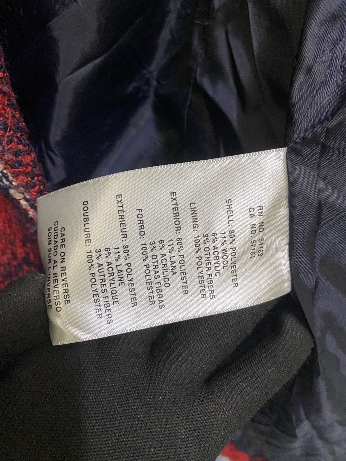 Levi's VINTAGE Y2K LEVIS DOUBLE BREASTED RED CHECKER COAT Size US M / EU 48-50 / 2 - 8 Thumbnail
