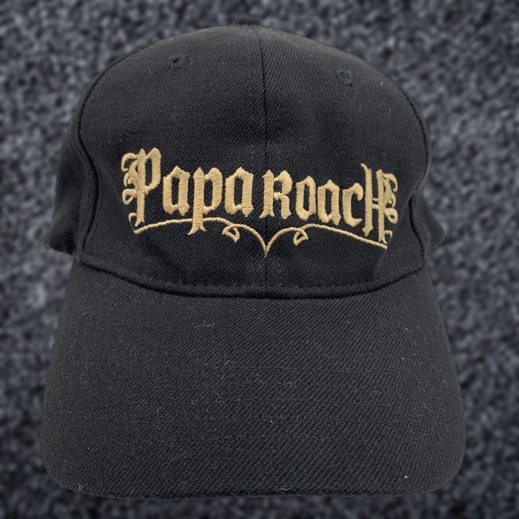 Vintage Papa Roach Hat Cap Fitted Mens Medium Black Chaser Merch Band Logo Music Rock Wool Polyester Baseball Cap 6-Panel S/M Casual Size ONE SIZE - 1 Thumbnail