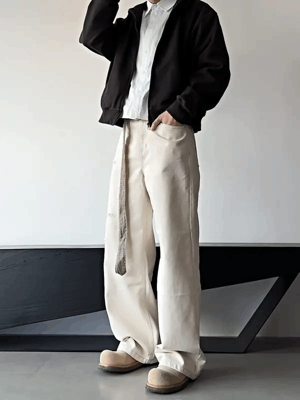 Jean Hayakawa x Azumi White Wide Leg Jeans Size US 30 / EU 46 - 1 Thumbnail