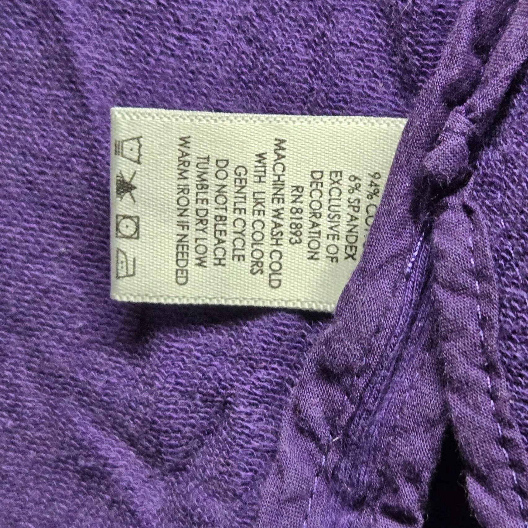 Vintage Motto Sweatshirt Slim Zip Crop Long Sleeve Purple XS Women Size XS / US 0-2 / IT 36-38 - 3 Thumbnail