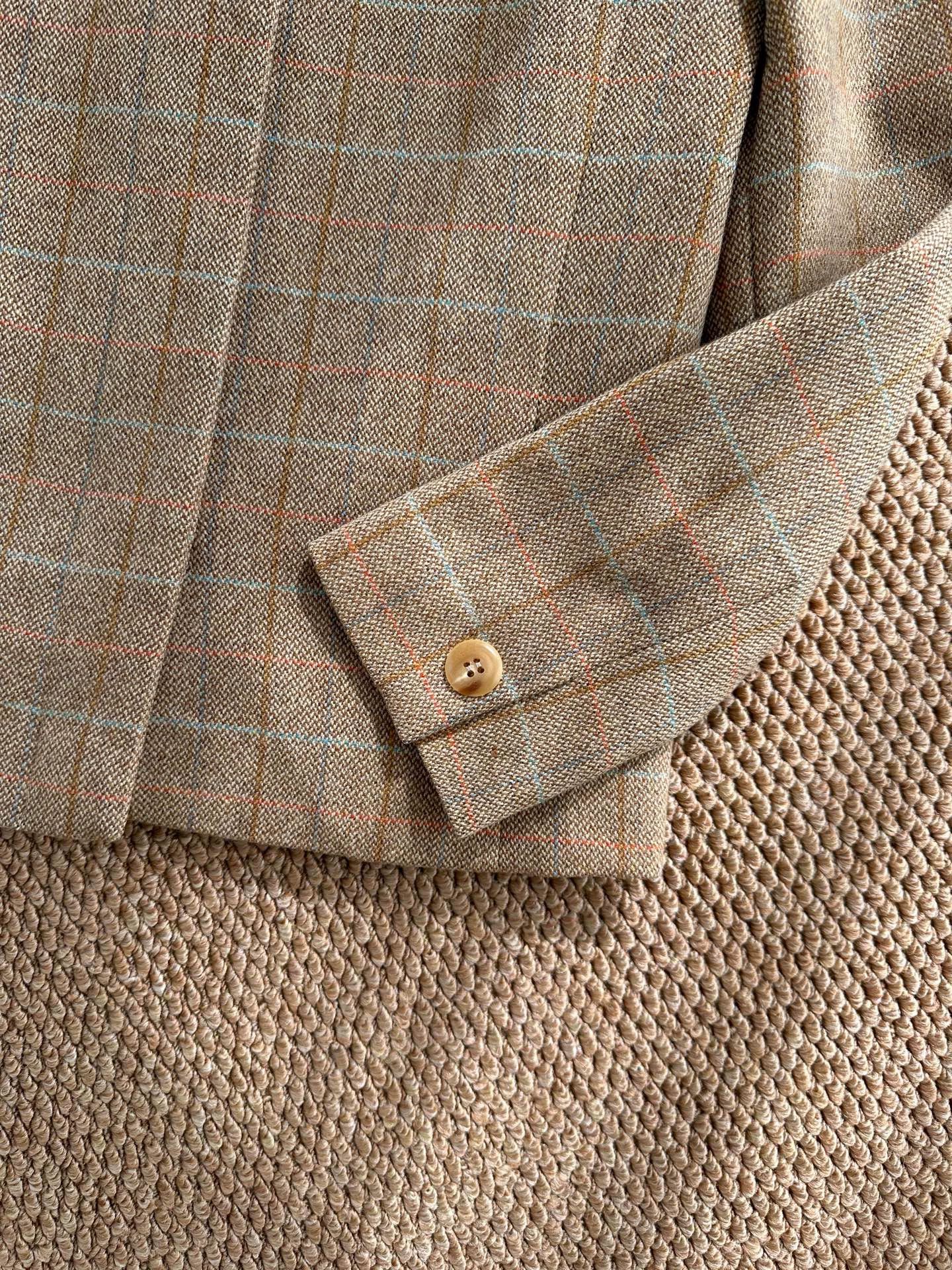 Burberry BBR Vintage Check Wool Blazer Women's Yellow Brown 38 99 Size S / US 4 / IT 40 - 3 Thumbnail