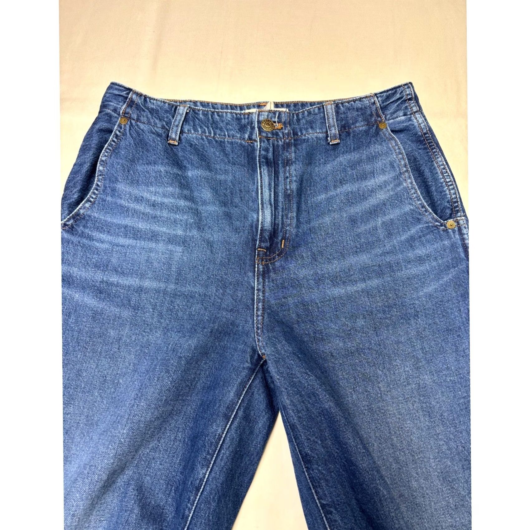Madewell Madewell Jeans Wide Sweep Trouser Blue High Rise 100% Cotton 28W 32L Denim Five-Pocket Wide-Leg Women Vintage: No Size 28" / US 6 / IT 42 - 2 Thumbnail