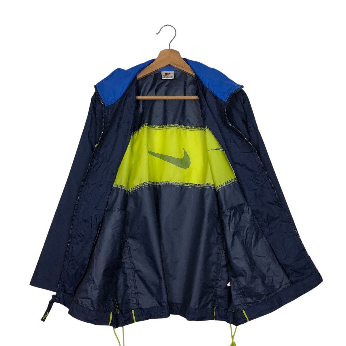 Nike Vintage Nike Swoosh Windbreaker — Electric Yellow Panel Size US M / EU 48-50 / 2 - 14 Thumbnail