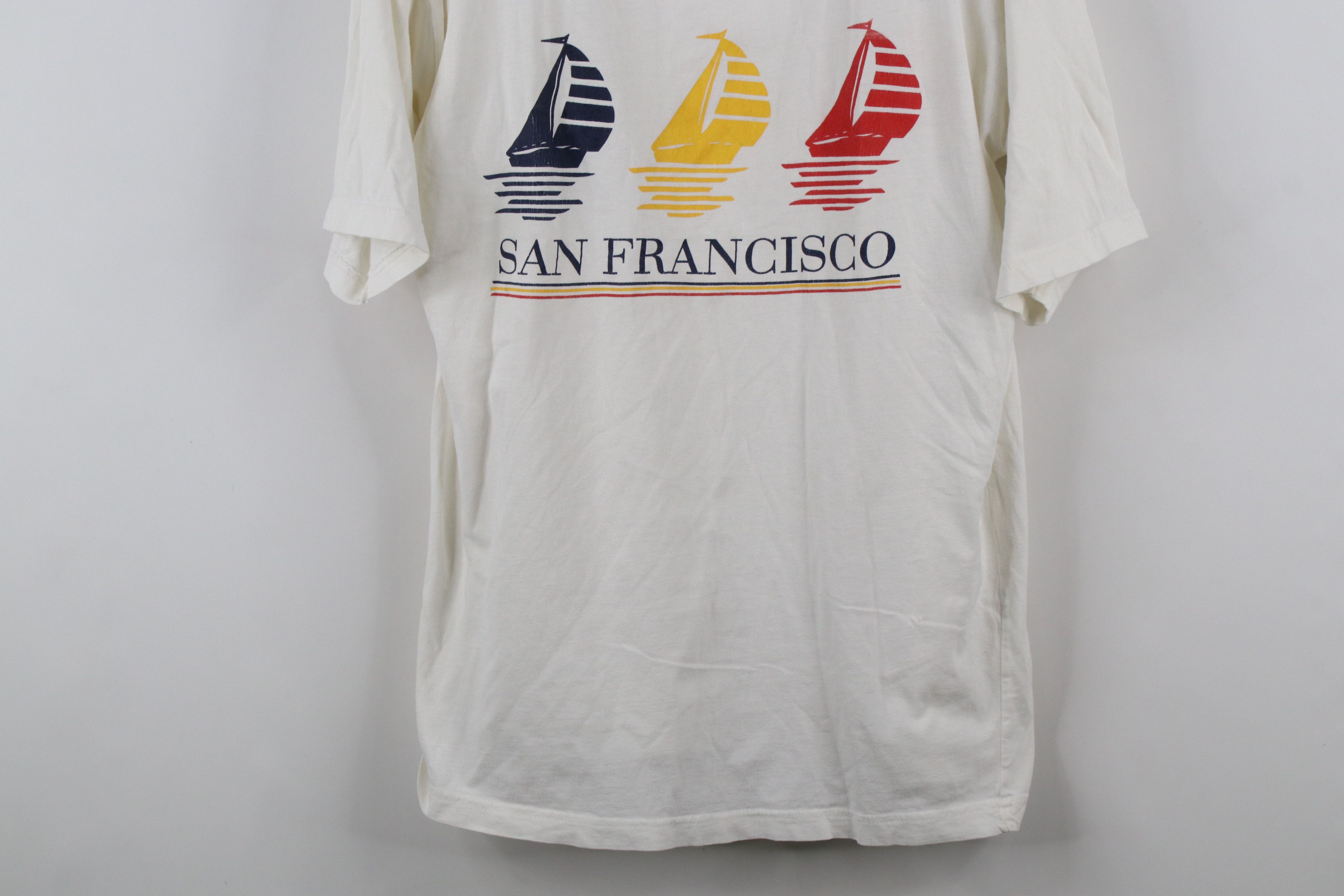 Vintage Vintage 90s Streetwear Thin San Francisco Sailing T-Shirt Size US L / EU 52-54 / 3 - 3 Thumbnail