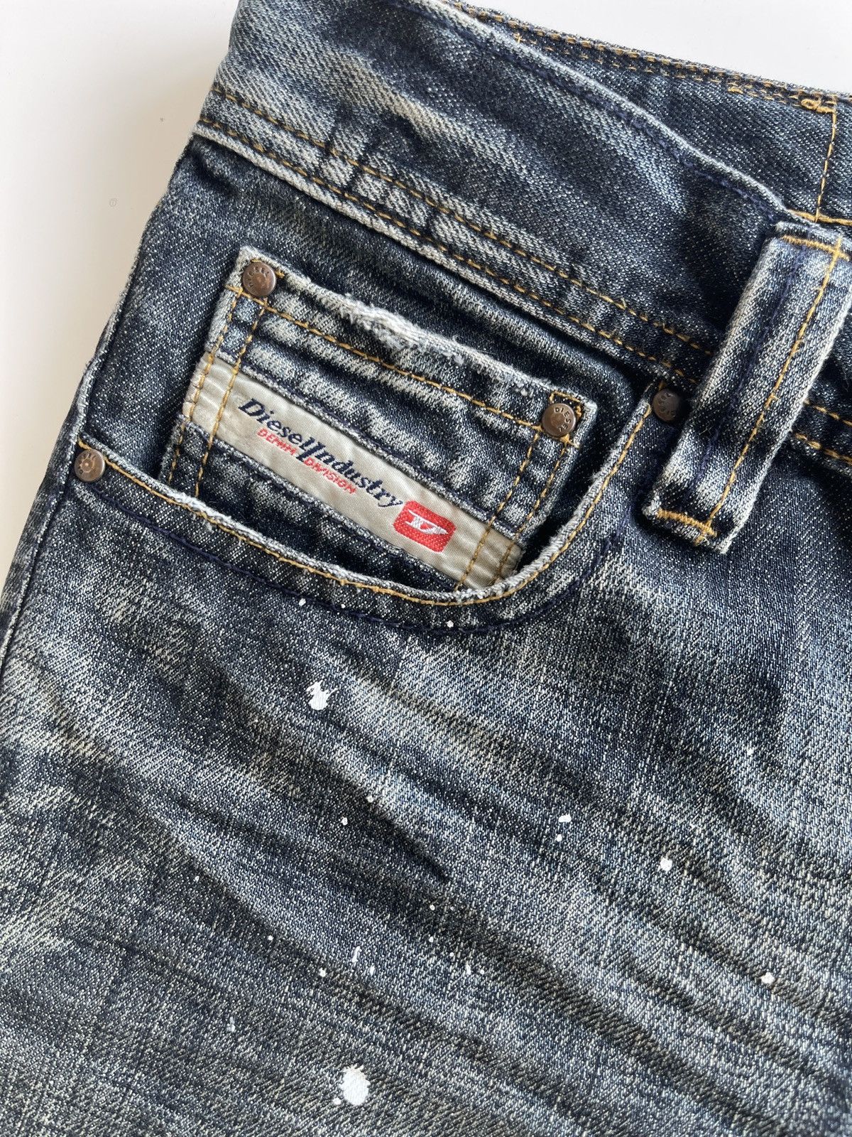 Diesel Paint Splatter Distressed Flare Dark Denim Size US 32 / EU 48 - 15 Thumbnail