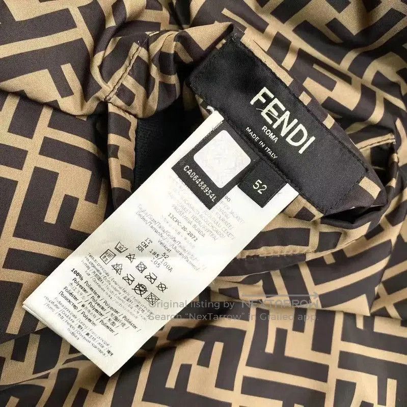 Fendi Fendi Brown Patterned Polyester Women's Down Jacket . Size XXS / US 00 / IT 34 - 6 Thumbnail