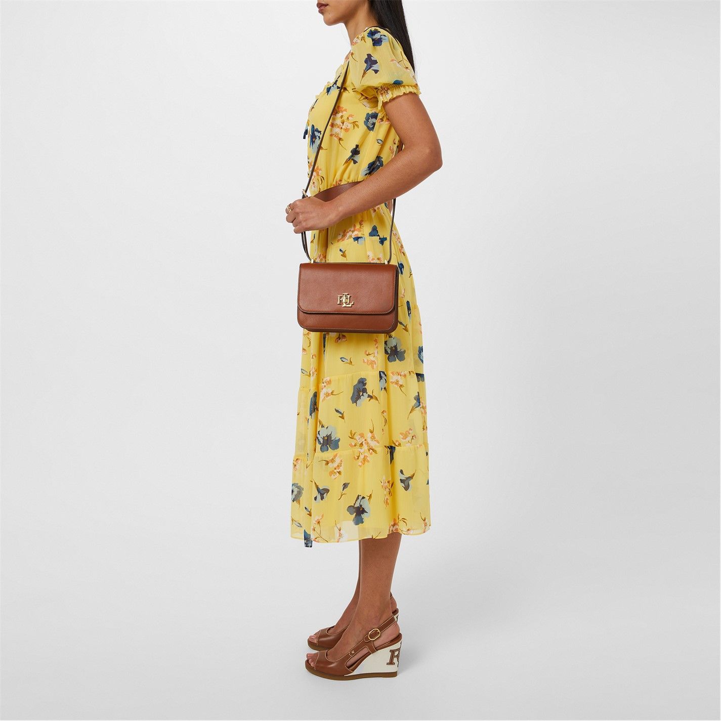 Lauren Ralph Lauren o1g2r1mq0825 Floral Georgette Puff-Sleeve Midi Dress Size S / US 4 / IT 40 - 3 Thumbnail