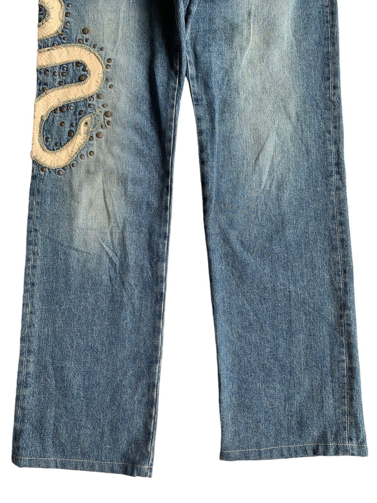 If Six Was Nine × Japanese Brand × Le Grande Bleu (L.G.B.) Punk Style Prigs snake Design Low Rise Distressed Denim☠️☠️ Size US 31 - 4 Thumbnail