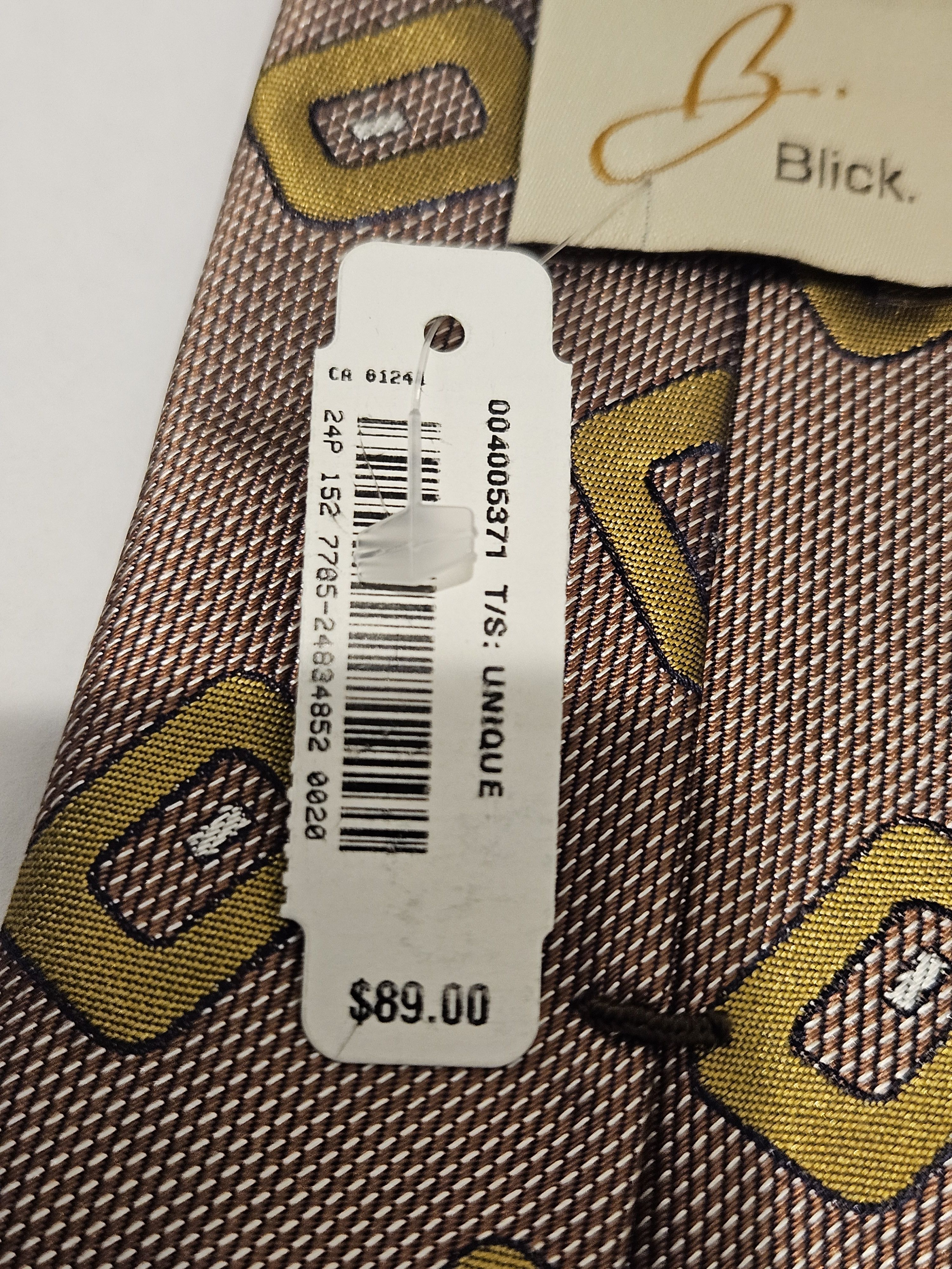 Other BLICK Necktie Silk Brown Patterned (Made in Italy) Size ONE SIZE - 9 Thumbnail
