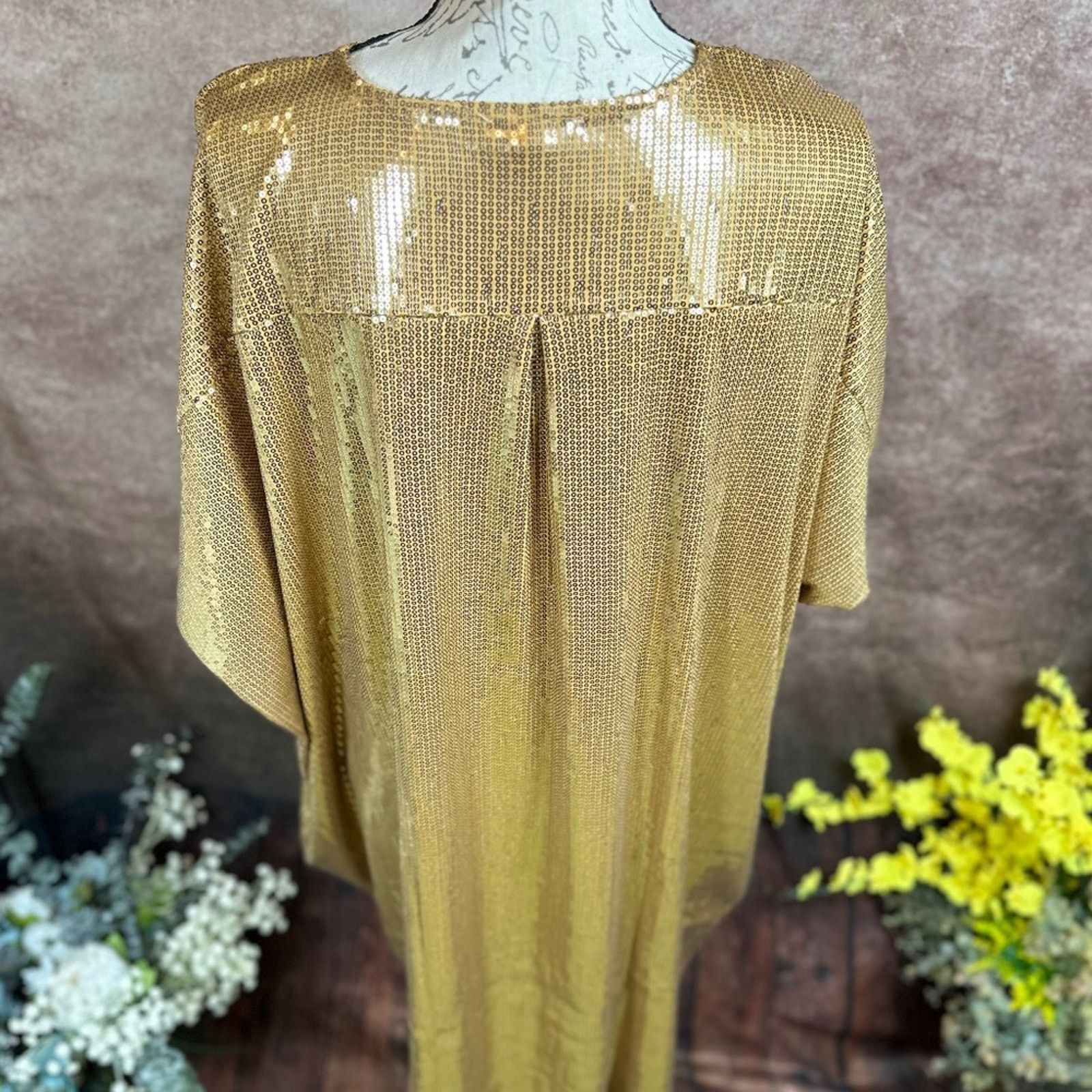Other Shavonne Dorsey Silvia Sequin Kimono/Topper - Gold - size L Size L / US 10 / IT 46 - 15 Thumbnail