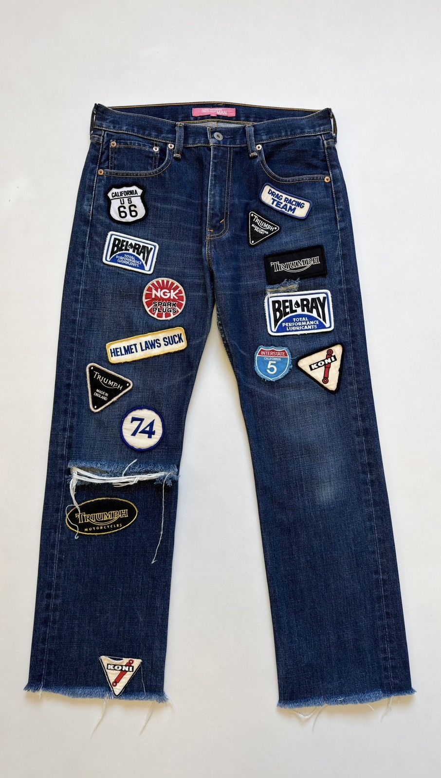 Comme des Garcons 02 ‘Triumph Motorcycles Patch’ Denim Jeans Size US 32 / EU 48 - 1 Thumbnail