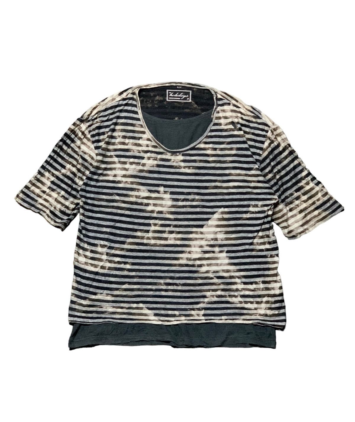 💥JapaneseBrand Stripe Layered Stripe Shirt Punk/Grunge Style