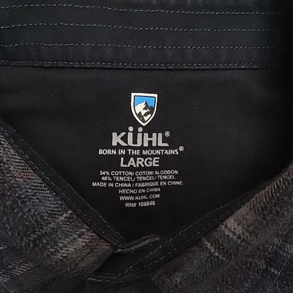 Vintage Kuhl Shirt Mens Large Gray Plaid Flannel Cotton Tencel Blend Outdoor Comfort Shirt Size US L / EU 52-54 / 3 - 5 Thumbnail