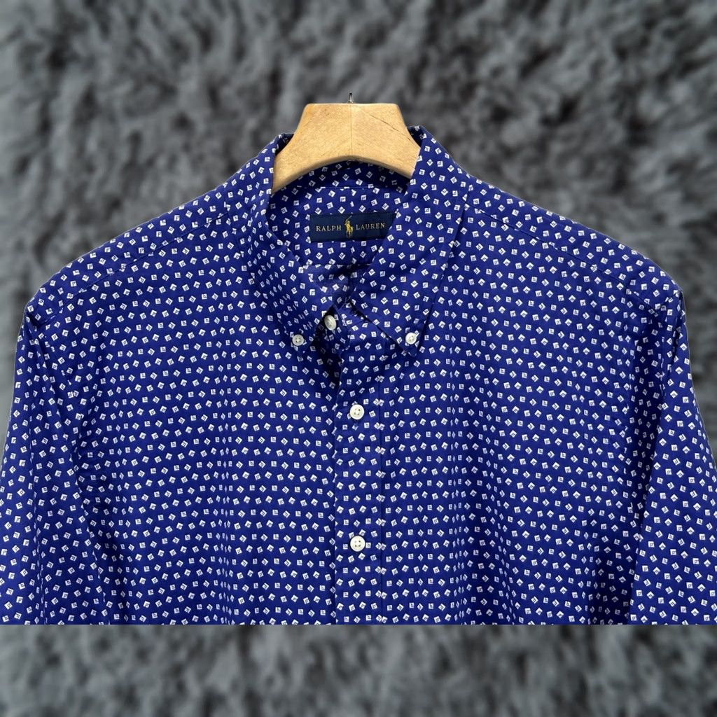 Ralph Lauren Ralph Lauren Button-Down Shirt Men’s XL Blue Micro Print Lightweight Geometric Casual Long Sleeve Button Up, Regular Size, Cotton, Preppy Size US XL / EU 56 / 4 - 1 Thumbnail